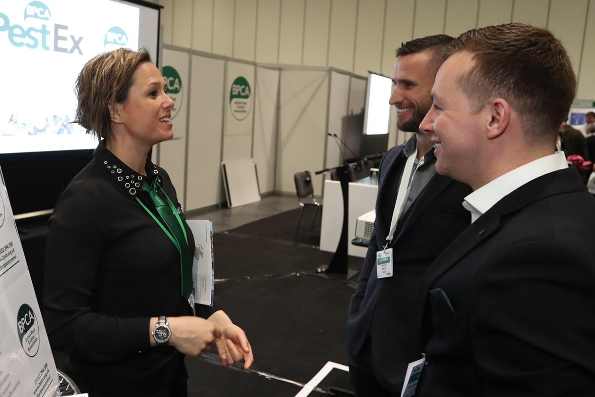 Natalie at PestEx 2017 offering her technical advice